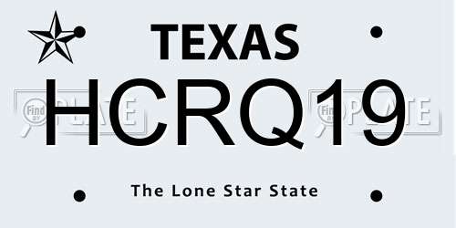 HCRQ19 Texas License Plate