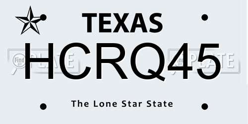 HCRQ45 Texas License Plate