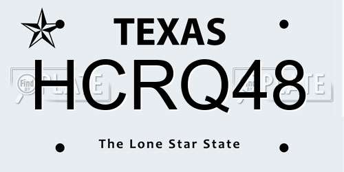 HCRQ48 Texas License Plate