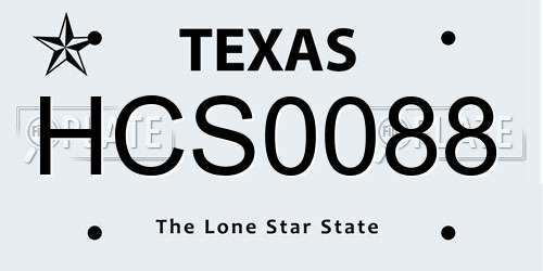 HCS0088 Texas License Plate