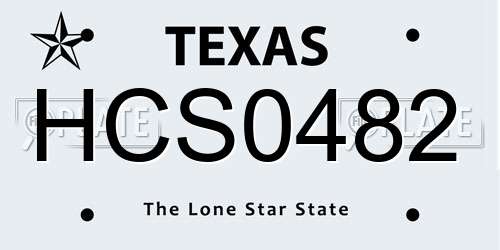 HCS0482 Texas License Plate