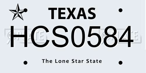 HCS0584 Texas License Plate