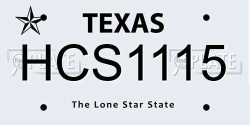 HCS1115 Texas License Plate