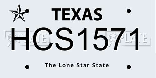 HCS1571 Texas License Plate