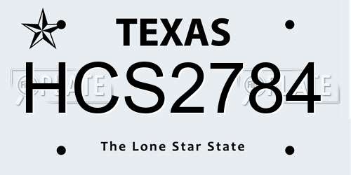 HCS2784 Texas License Plate