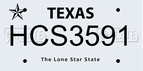 HCS3591 Texas License Plate