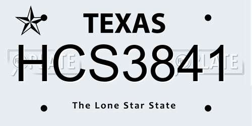 HCS3841 Texas License Plate