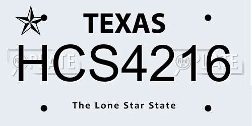 HCS4216 Texas License Plate