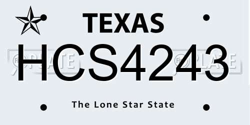 HCS4243 Texas License Plate