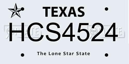 HCS4524 Texas License Plate