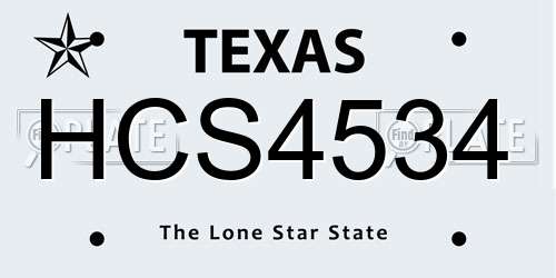 HCS4534 Texas License Plate