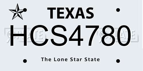 HCS4780 Texas License Plate