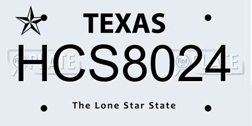 HCS8024 Texas License Plate