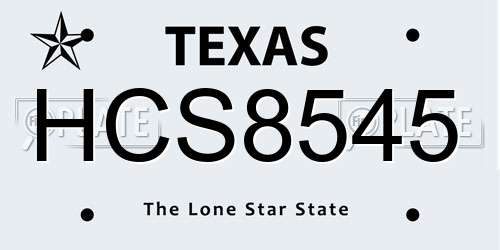HCS8545 Texas License Plate