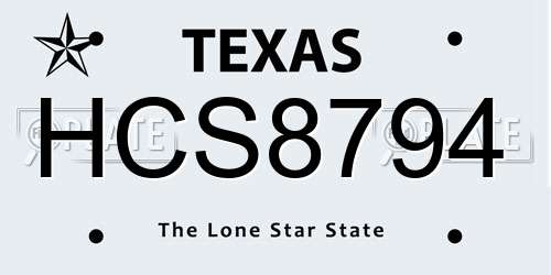 HCS8794 Texas License Plate