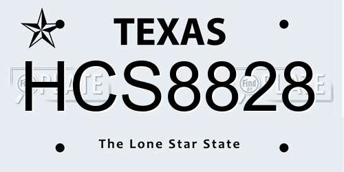HCS8828 Texas License Plate