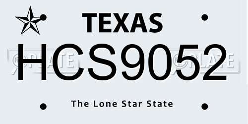 HCS9052 Texas License Plate
