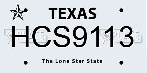 HCS9113 Texas License Plate