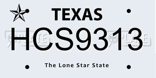 HCS9313 Texas License Plate