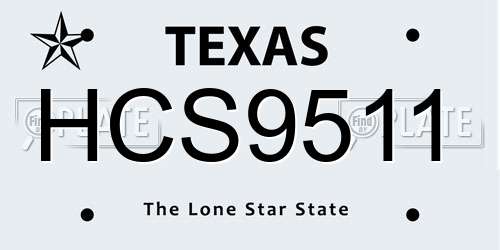 HCS9511 Texas License Plate