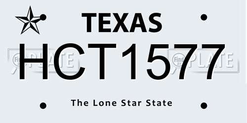 HCT1577 Texas License Plate