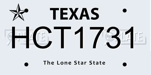 HCT1731 Texas License Plate