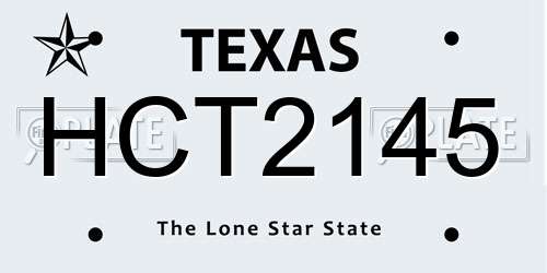 HCT2145 Texas License Plate
