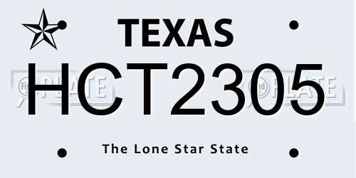 HCT2305 Texas License Plate