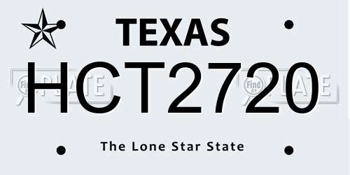 HCT2720 Texas License Plate