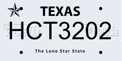 HCT3202 Texas License Plate