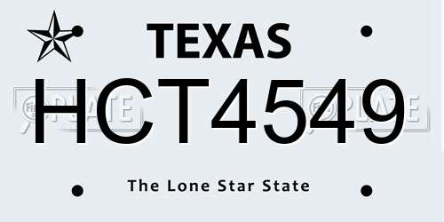 HCT4549 Texas License Plate