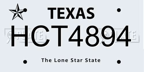 HCT4894 Texas License Plate
