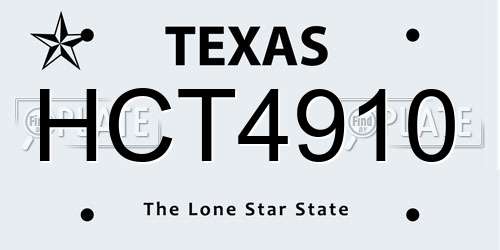 HCT4910 Texas License Plate