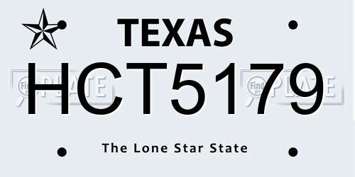 HCT5179 Texas License Plate