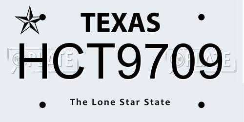 HCT9709 Texas License Plate