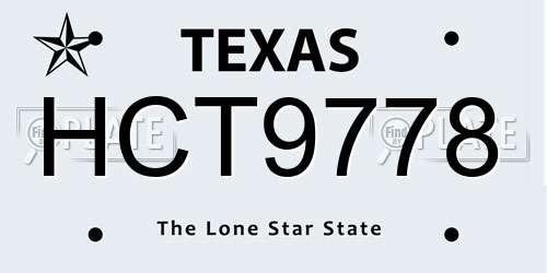 HCT9778 Texas License Plate