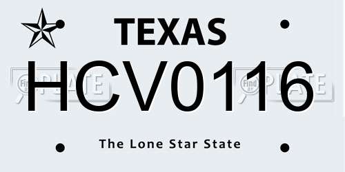 HCV0116 Texas License Plate