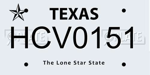 HCV0151 Texas License Plate