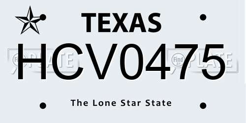 HCV0475 Texas License Plate