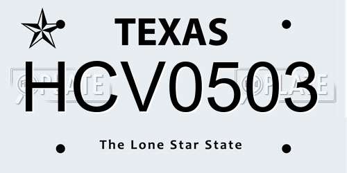 HCV0503 Texas License Plate