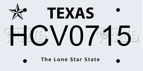HCV0715 Texas License Plate