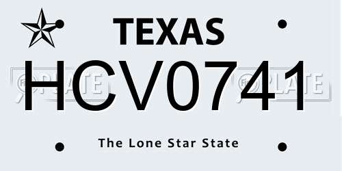 HCV0741 Texas License Plate