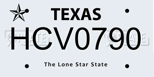 HCV0790 Texas License Plate
