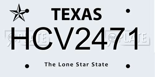 HCV2471 Texas License Plate