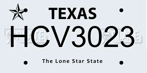 HCV3023 Texas License Plate