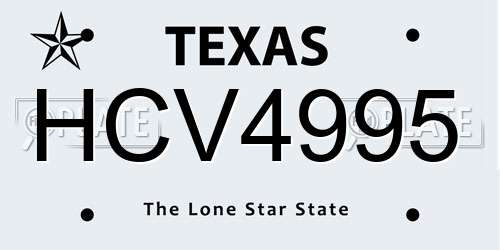 HCV4995 Texas License Plate