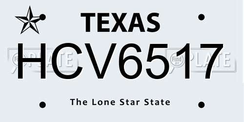 HCV6517 Texas License Plate