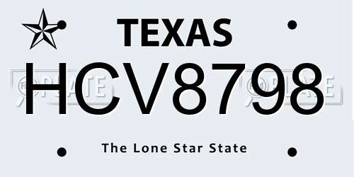 HCV8798 Texas License Plate