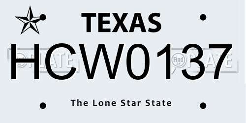 HCW0137 Texas License Plate