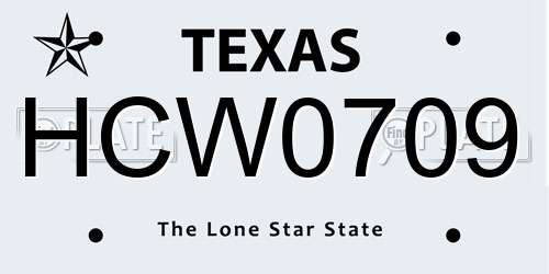 HCW0709 Texas License Plate
